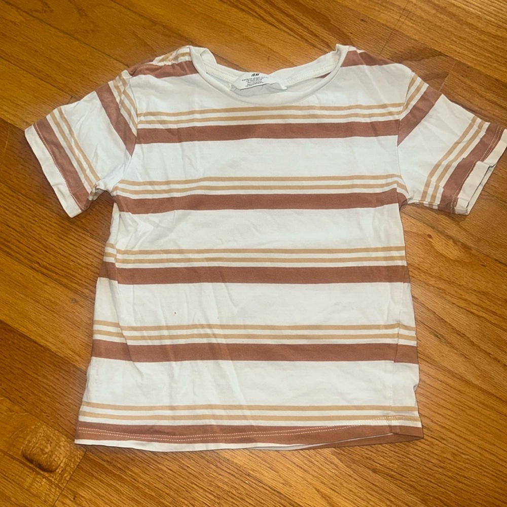 Orange and white striped T-shirt